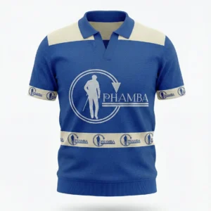 Prime Blue White Knitted Golf Shirt