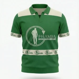 Prime Green White Knitted Golf Shirt